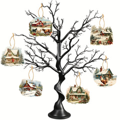 6pcs Christmas Farm Hanging Ornaments Xmas Tree Decorations