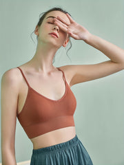 Triangle Cups Sports Bra Push Up Yoga Fitness Bra