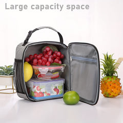 Insulated Lunch Bag with Bottle Holder for School Picnic Outdoor