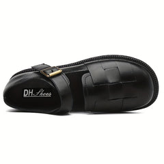 Women's British Style Loafers with Ankle Buckle Strap