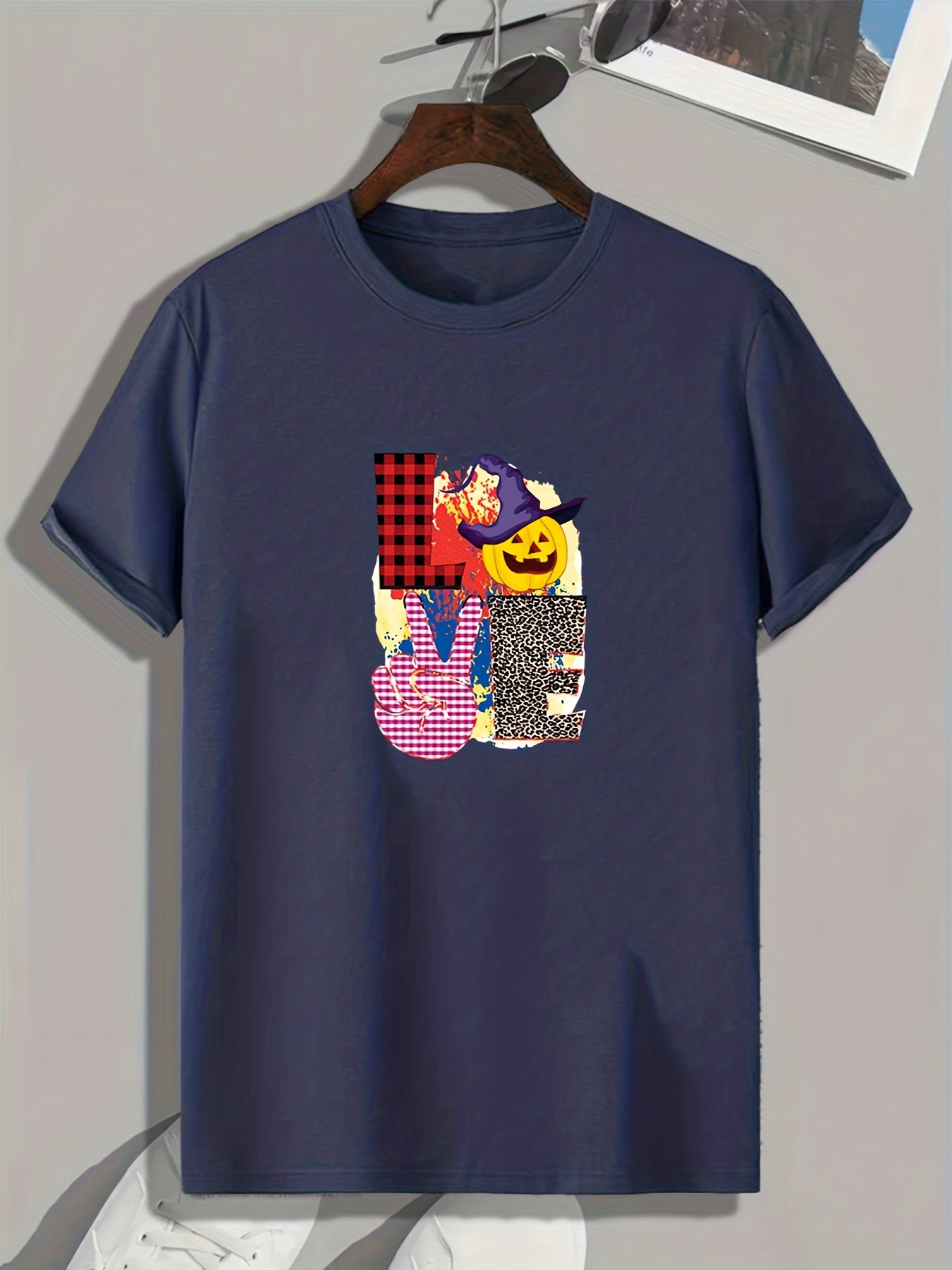 Halloween Graphic Print Stretch Tee Shirt