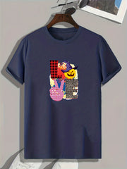Halloween Graphic Print Stretch Tee Shirt