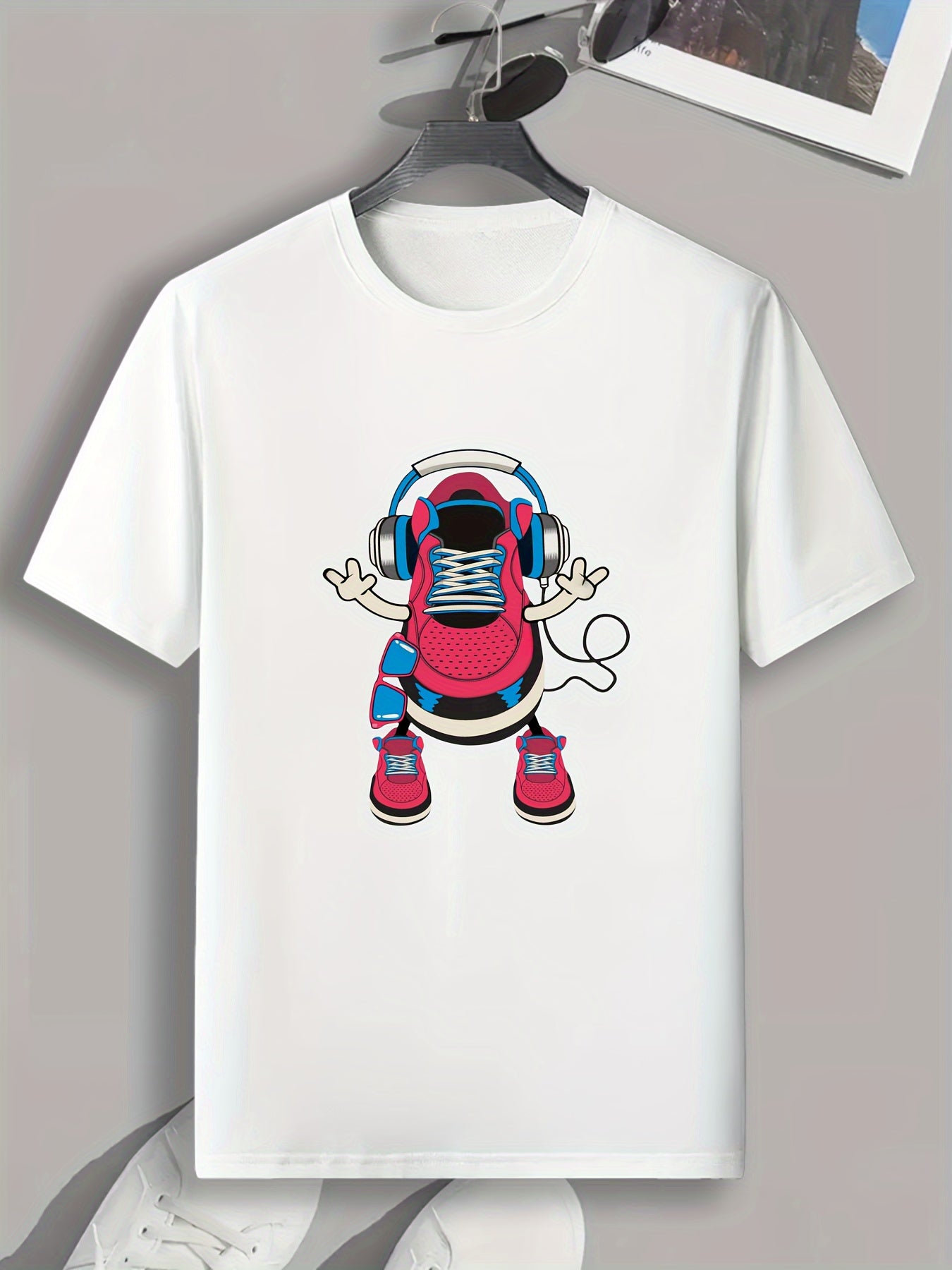 Cool Sneaker Print Men's Graphic Tee for Summer