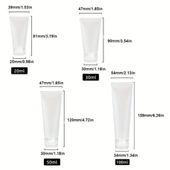 2pcs 20ml 100ml Clear Plastic Soft Tubes for Cosmetics Travel Essential