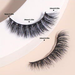 4 Pairs Natural Wispy Long 3D Faux Mink Cross False Eyelashes