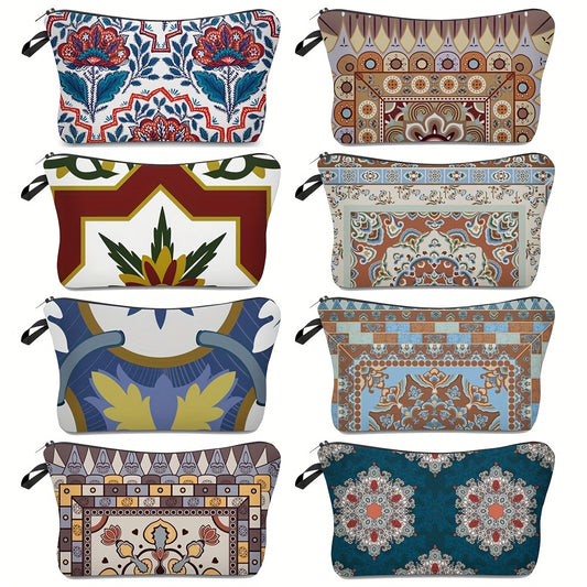 Vintage Floral Cosmetic Bag Women Multifunctional Makeup Travel Toiletry Bag