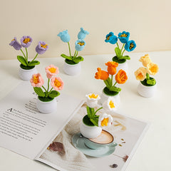 Simulation Flower Cream Puff Potted Plant Home Decoration
