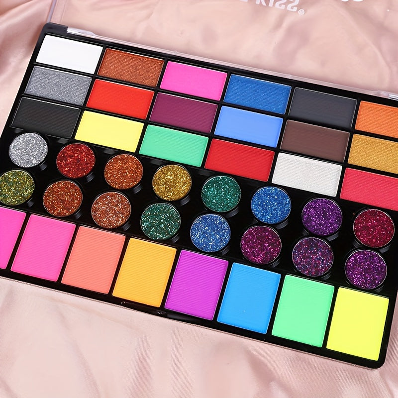 42 Colors Water Soluble Body Paint UV Glitter Set