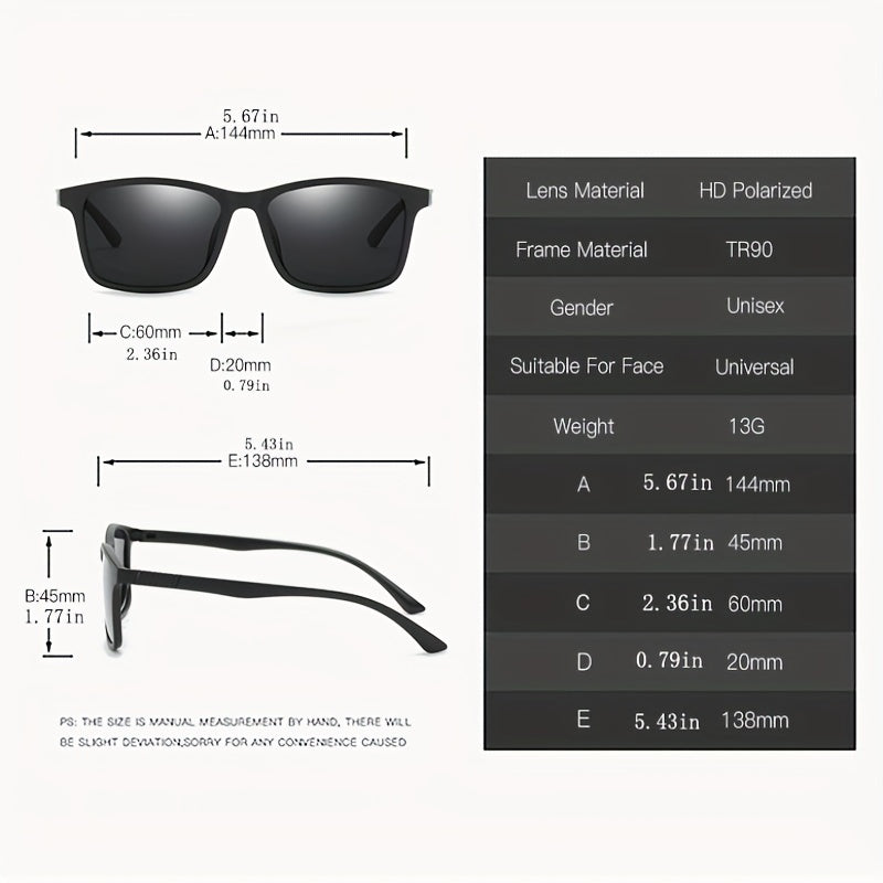Men's TR90 Polarized UV400 Sunglasses for Driving Fishing Sports
