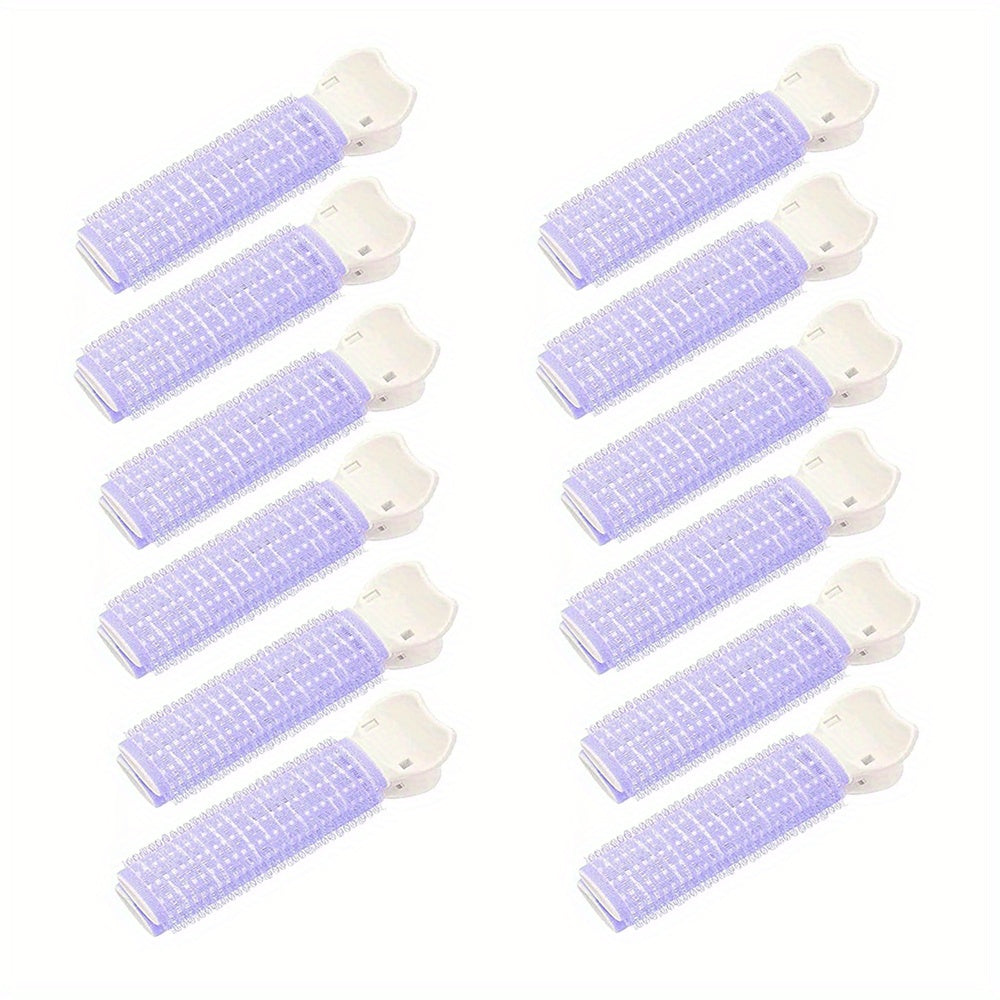 12PCS Hair Rollers With Clip Volumizing Hair Root Clips Bangs Curler