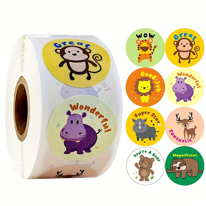 500pcs Animal Reward Adhesive Label Sticker