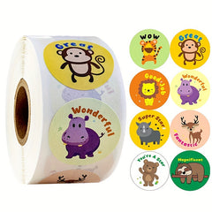 500pcs Animal Reward Adhesive Label Sticker