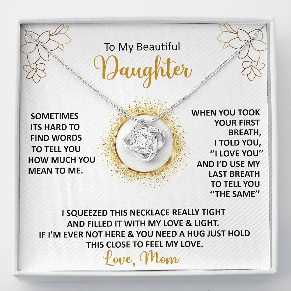 Love Knot Necklace for Daughter - Hard to Find Words