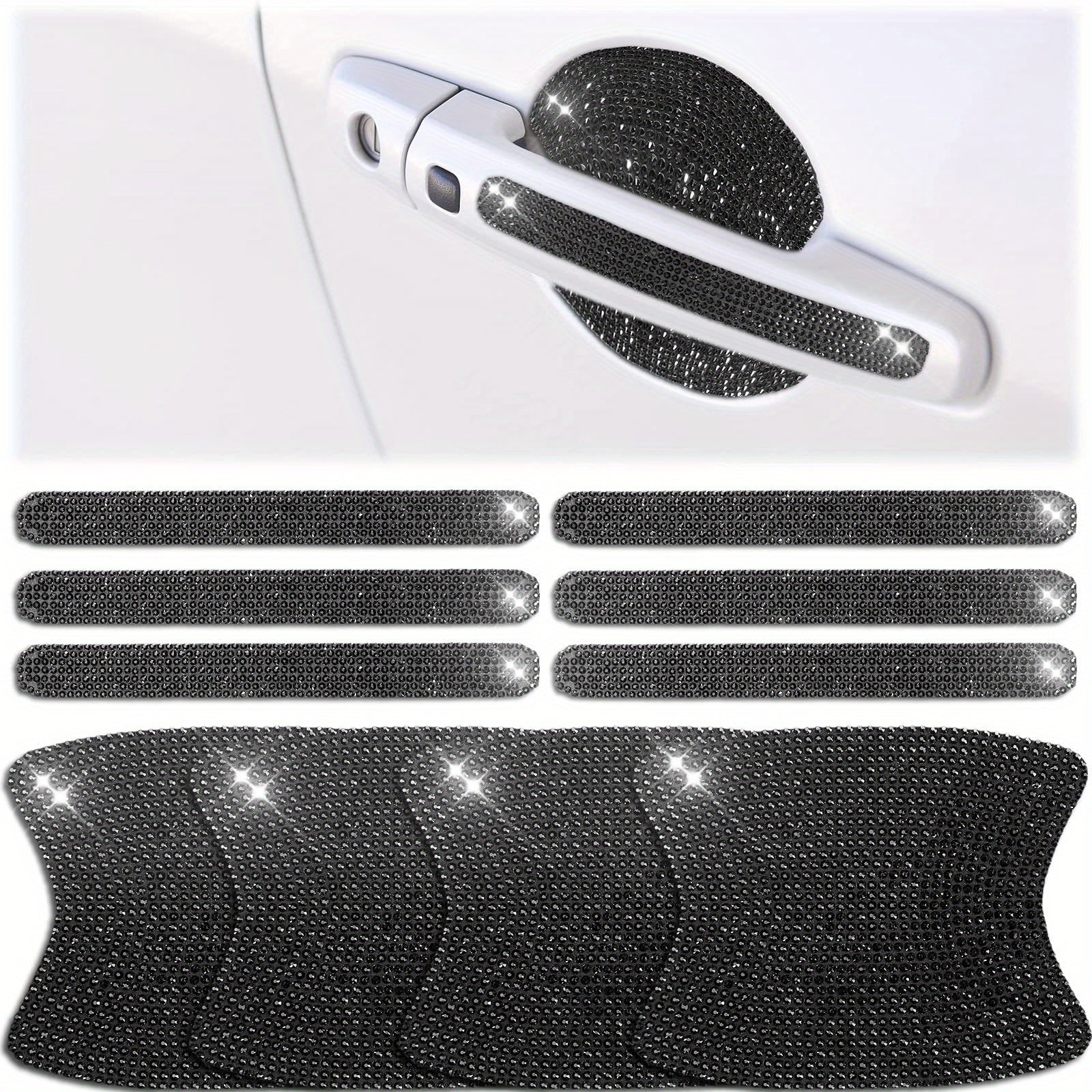 10pcs Car Door Handle Protector: Sparkle & Protection