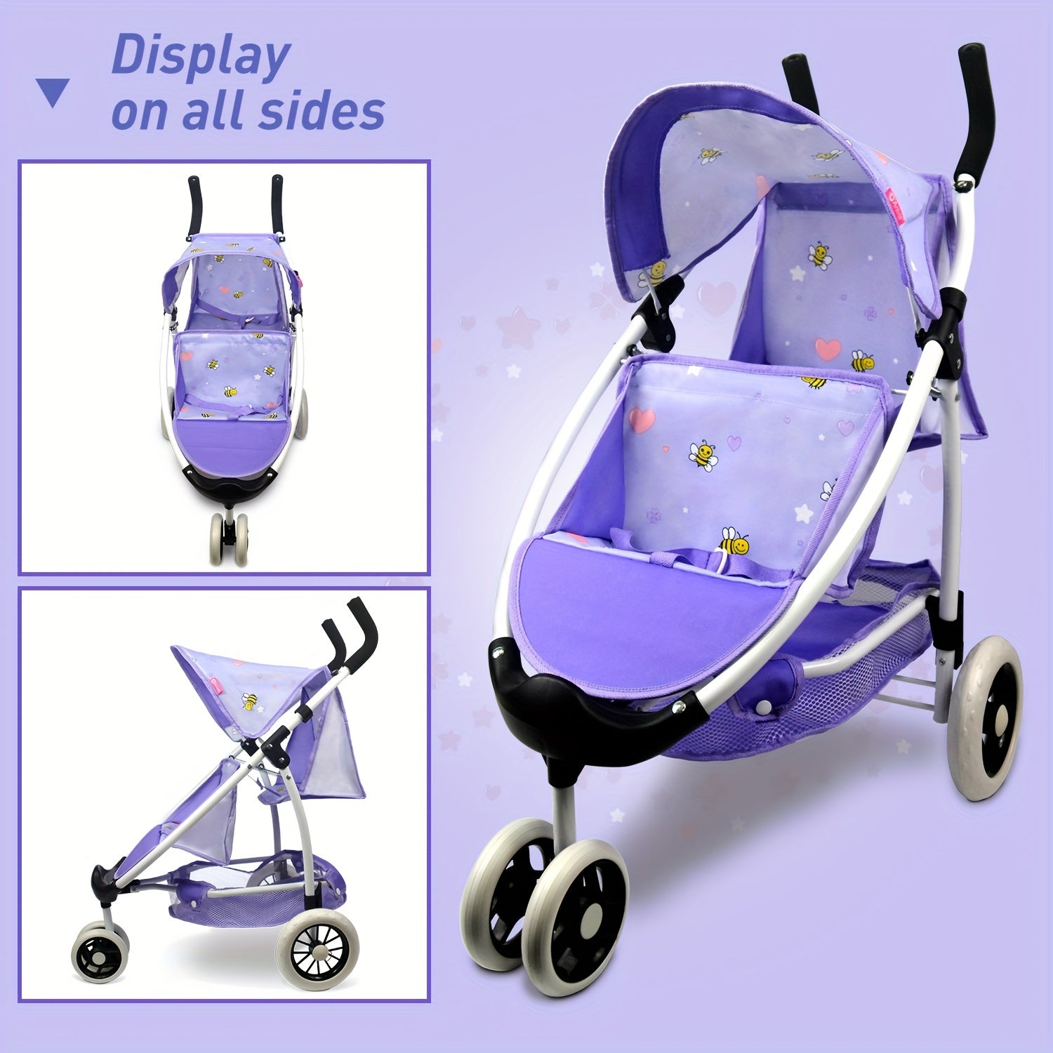 ANIVIA Twin Doll Stroller Pink & Purple