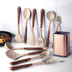 Silicone Utensil Set Non Stick Kitchen Tools Washable Cooking Utensils Kit