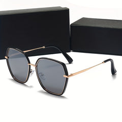 Large Polygonal Sunglasses For Women Men Casual Anti Glare Glasses