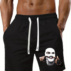 Grimace Print Men's Drawstring Shorts Summer Clothing