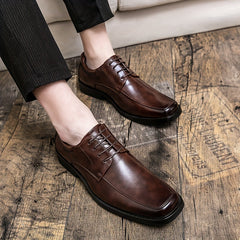 Men's Square Toe Derby Shoes Lace up Front Office Business Formal