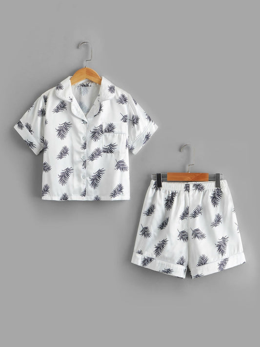 2pcs Boys Short Sleeve & Shorts Loungewear