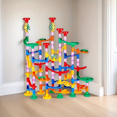 Colorful Marble Run Toy Blocks Rotating Slides & Ramps for Kids