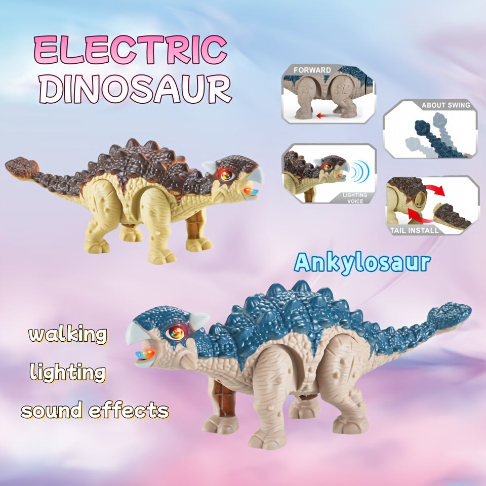 Light-Up Triceratops Dinosaur Toy w/Sound Plastic Figurine