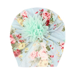 Chiffon Flower Baby Headscarf Cap for Daily Use