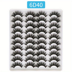 20 Pairs Natural False Eyelashes Wispy Fluffy Soft Lashes Long Thick Criss cross