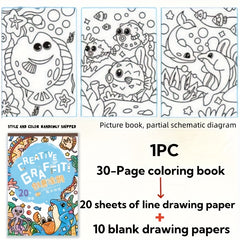 Animal Patterns Graffiti Drawing Book for Kids, 30 Sheets 8K Thick Paper