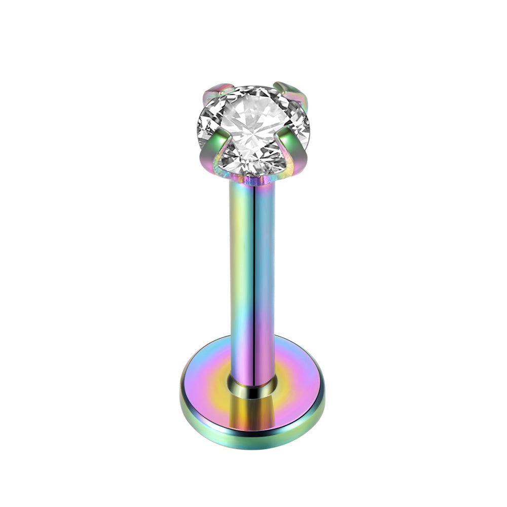 Stainless Steel Zircon Lip Nail Studs Women's Piercing Jewelry