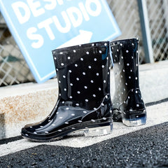 Women's Waterproof Medium Tube Rubber Rain Boots