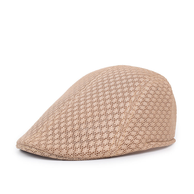 Men's Breathable Mesh Beret Spring Autumn Outdoor Work Cap