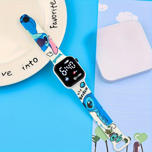 Stitch LED Digital Watch Sporty Band Stylish Comfortable Daily Wear Gifting