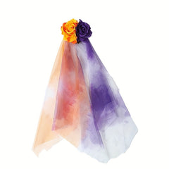 Rose Blossom Mesh Hair Clip With Veil Witch Dressing Headwear