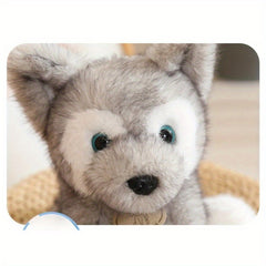 Husky Puppy Plush Dog Soft Toy with Expressive Eyes & Fluffy Coat