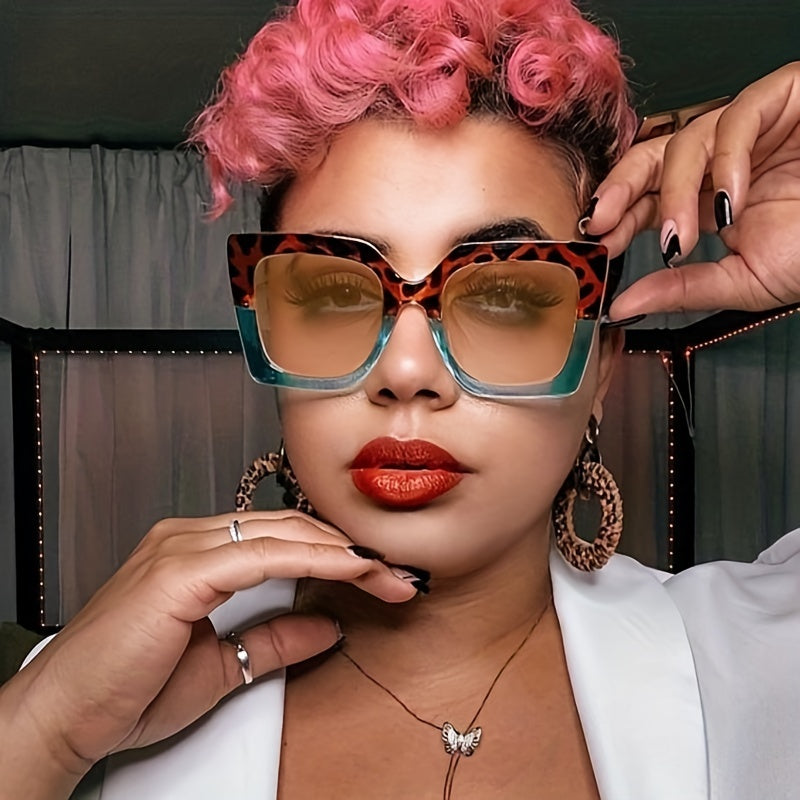 Square Frame Sunglasses Large Cat Eye Shades