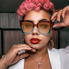 Square Frame Sunglasses Large Cat Eye Shades