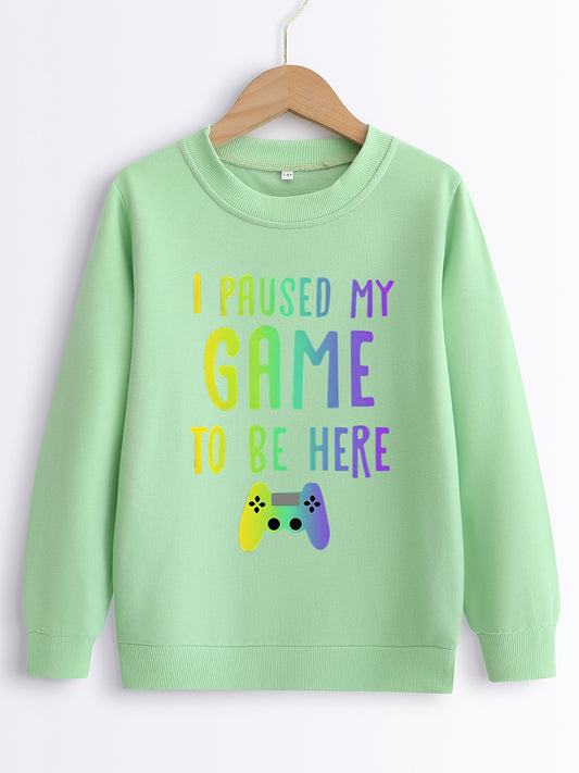 Boys Casual Sweatshirt Long Sleeve Crew Neck Tops