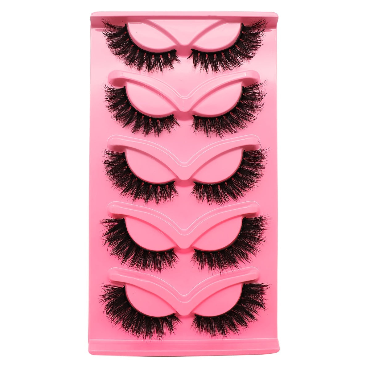 5 Pairs Thick 18mm Fluffy False Eyelashes Cat Eye Lashes