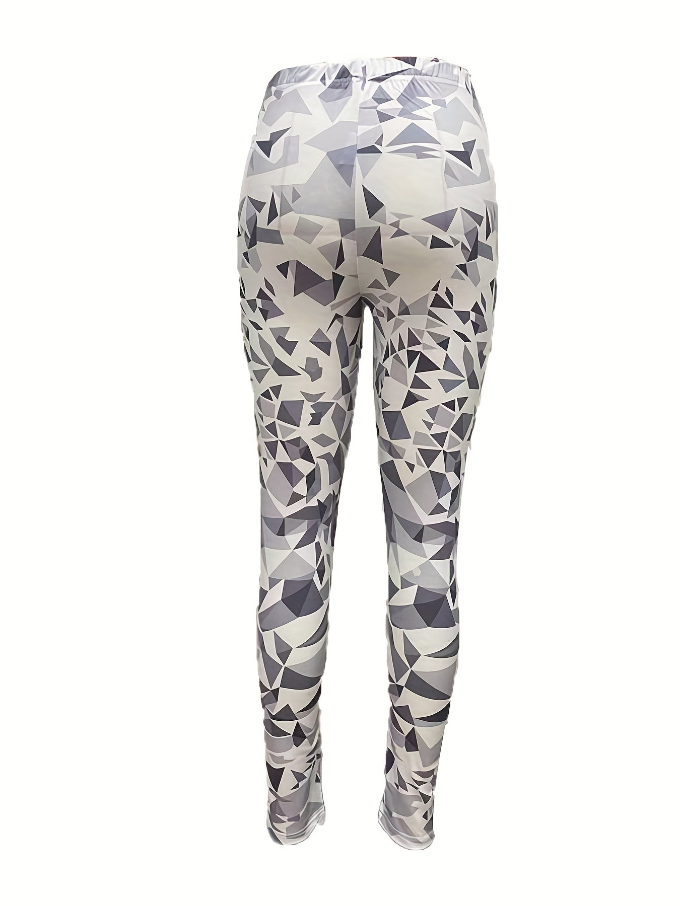 Geometric Print Elastic Waist Leggings