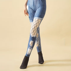 Fishnet Pattern Pantyhose High Waist Elastic Slim Hosiery