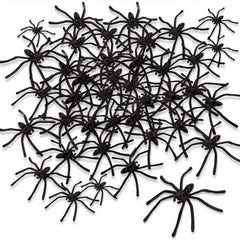 100pcs Halloween Spooky Plastic Spiders Scary Toy Kids Party Decor