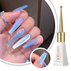 XIEJIAYI UV Gel Nail Polish Heart Patterned Shimmery Finish