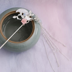 Moon Leaf Flower Tassel Hairpin Ancient Style Hair Accessories