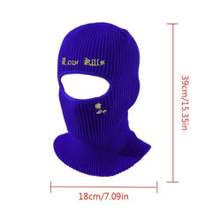 Autumn Winter Character Letter Embroidery Hole Knit Hat