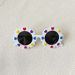 Heart Pattern Round Sunglasses for Girls and Boys