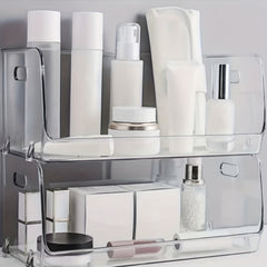 Clear Plastic Stackable Makeup Organizer Storage Case for Vanity Cosmetics