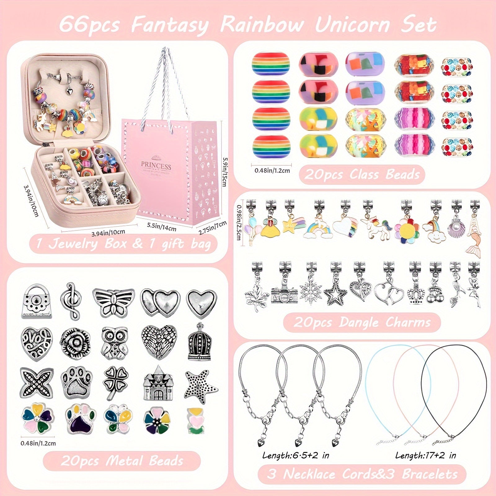 Mermaid Charm Bracelet Making Kit for Girls DIY Beaded Jewelry Making