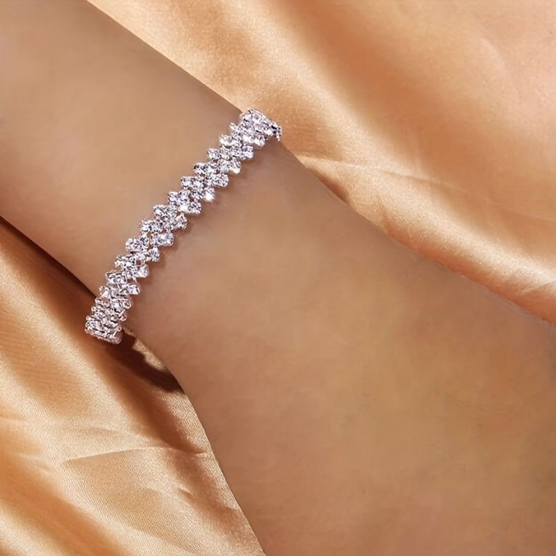 Rhinestones Bangle Bracelet Dating Jewelry Gift For Women