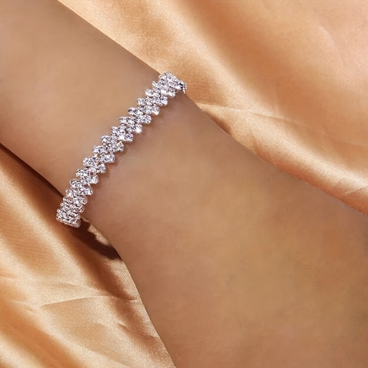 Rhinestones Bangle Bracelet Dating Jewelry Gift For Women